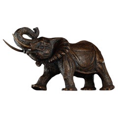 Moderne afrikanische Elefantenskulptur, Heißgussbronze-Skulptur, amerikanisch, 21. Jahrhundert.