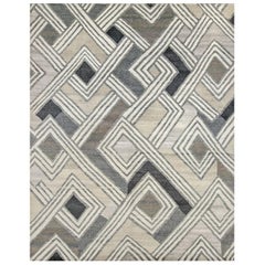 Collection Nazmiyal Tapis rétro moderne de style africain. 1,5 m x 1,5 m