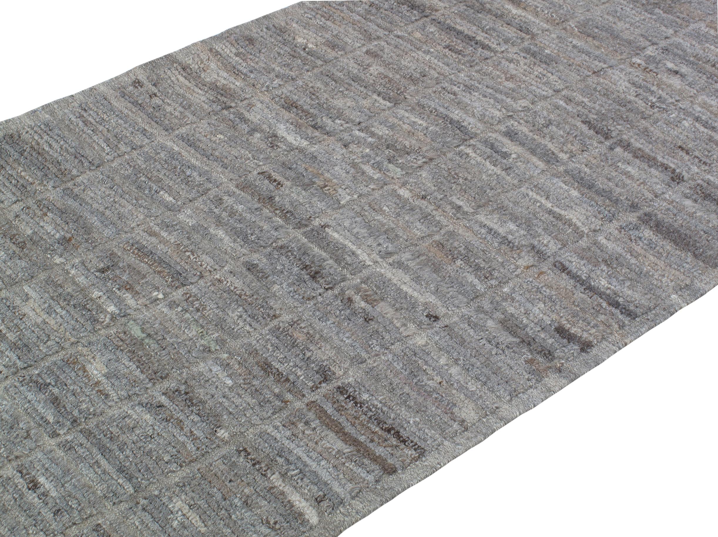 Our African runner  is hand-knotted, and made from the finest hand-carded, hand-spun naturally dyed wool. It has variations of grey, and natural wool.  It features a beautiful pile with a subtle design that gives it more of a textural look.  It