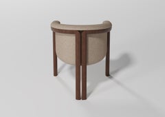 Agnes Chair in Walnut Wood with Teal Wool Fabric, Customizable Design