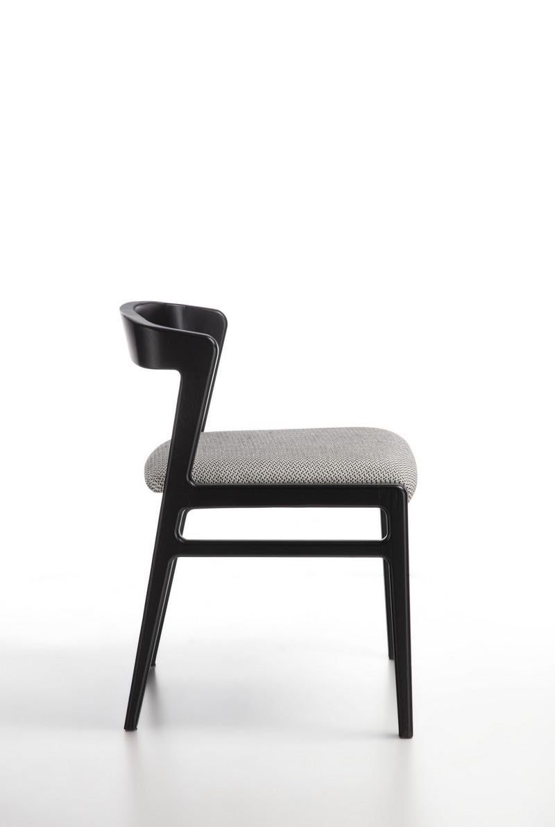 Italian Modern Aida chair in solid wood dark finish For Sale
