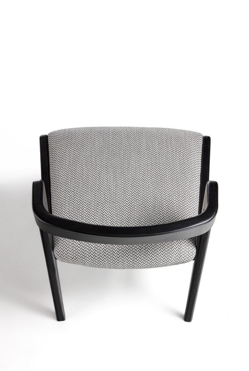 Contemporary Modern Aida chair in solid wood dark finish For Sale