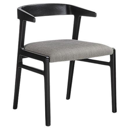 Modern Aida small armchair in solid wood dark finish For Sale