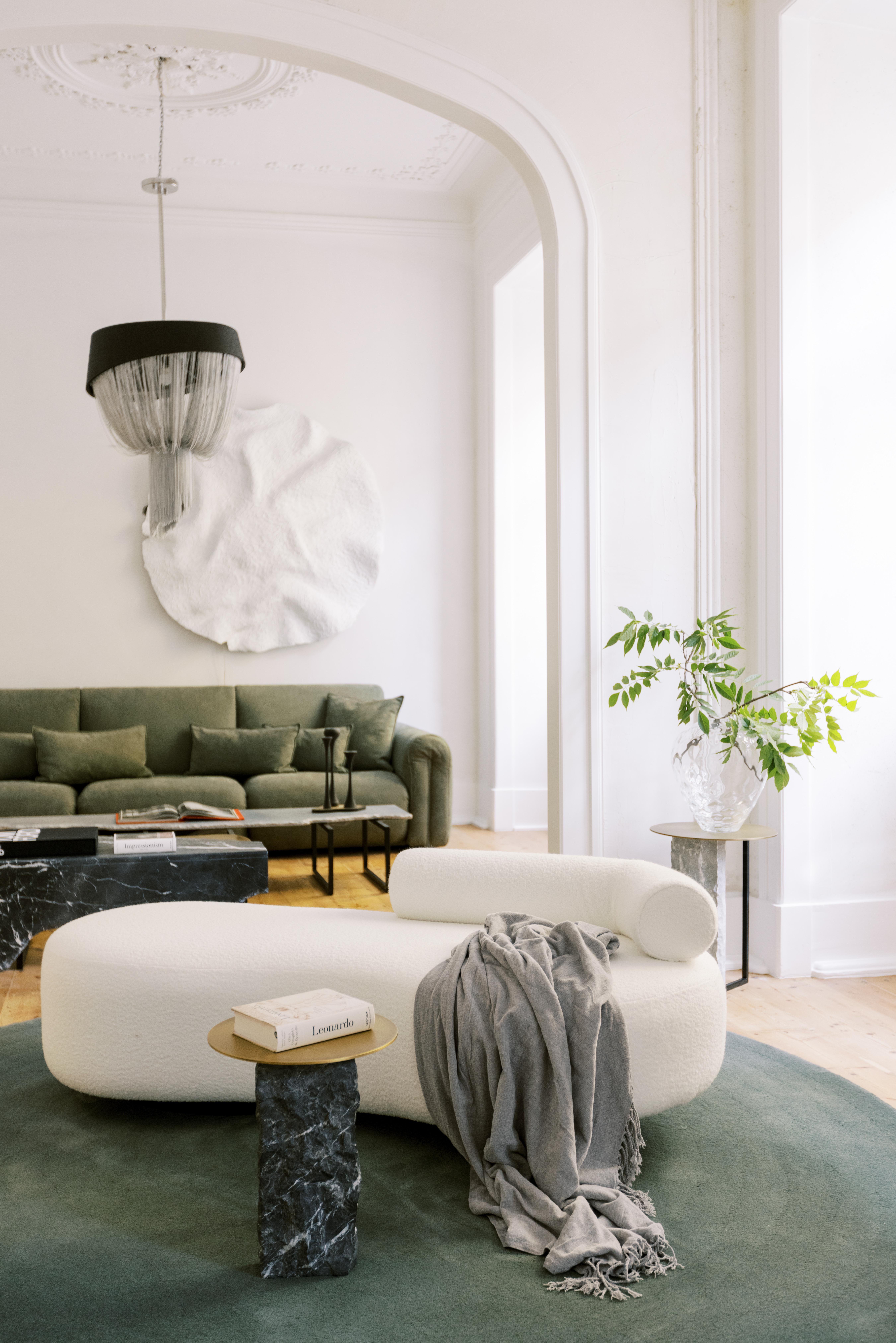 Modern Aire Side Table, Marble Brass, Handmade in Portugal by Greenapple For Sale 6