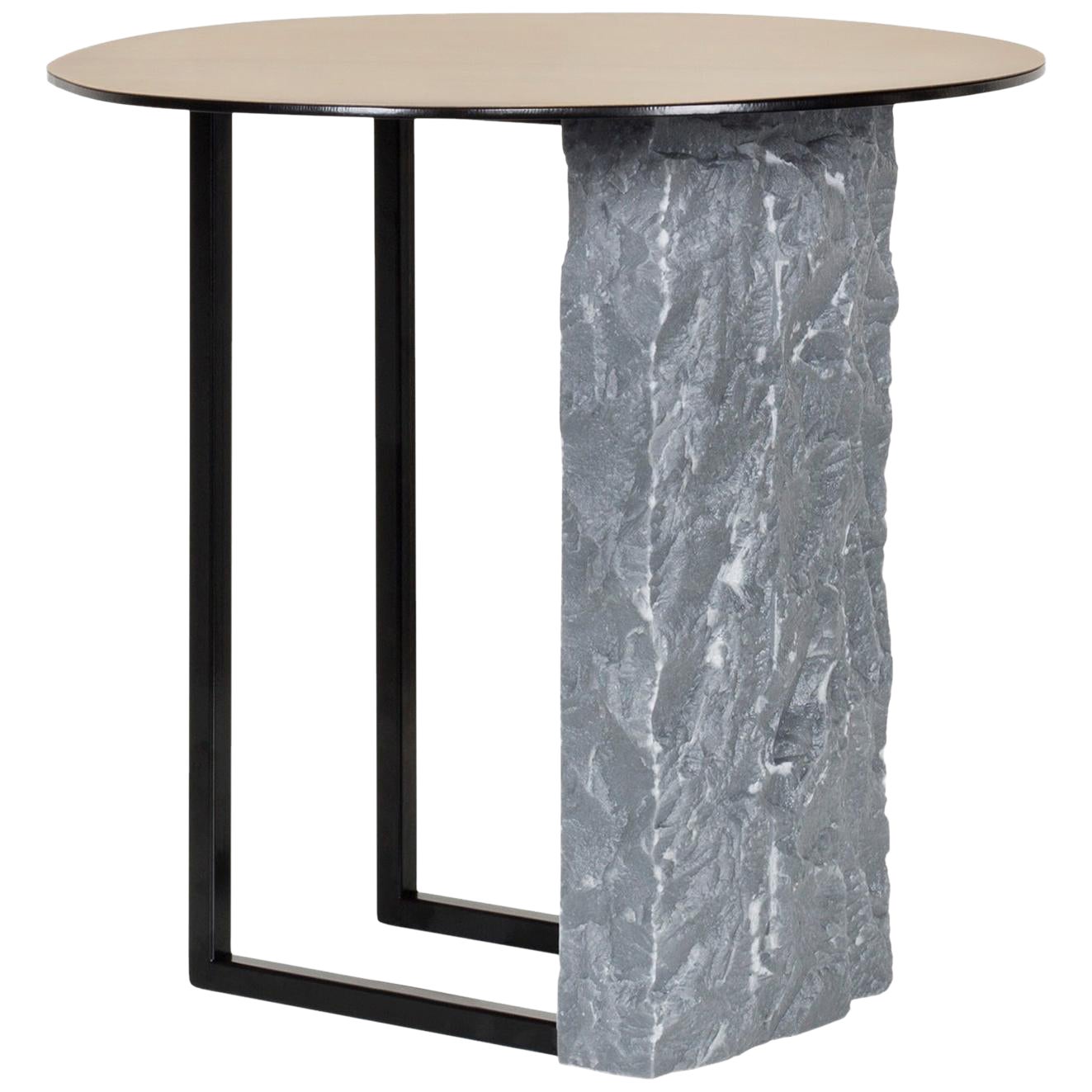 Modern Aire Side Table, Marble Brass, Handmade in Portugal by Greenapple