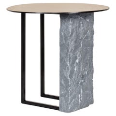 Modern Aire Side Table, Marble Brass, Handmade in Portugal by Greenapple