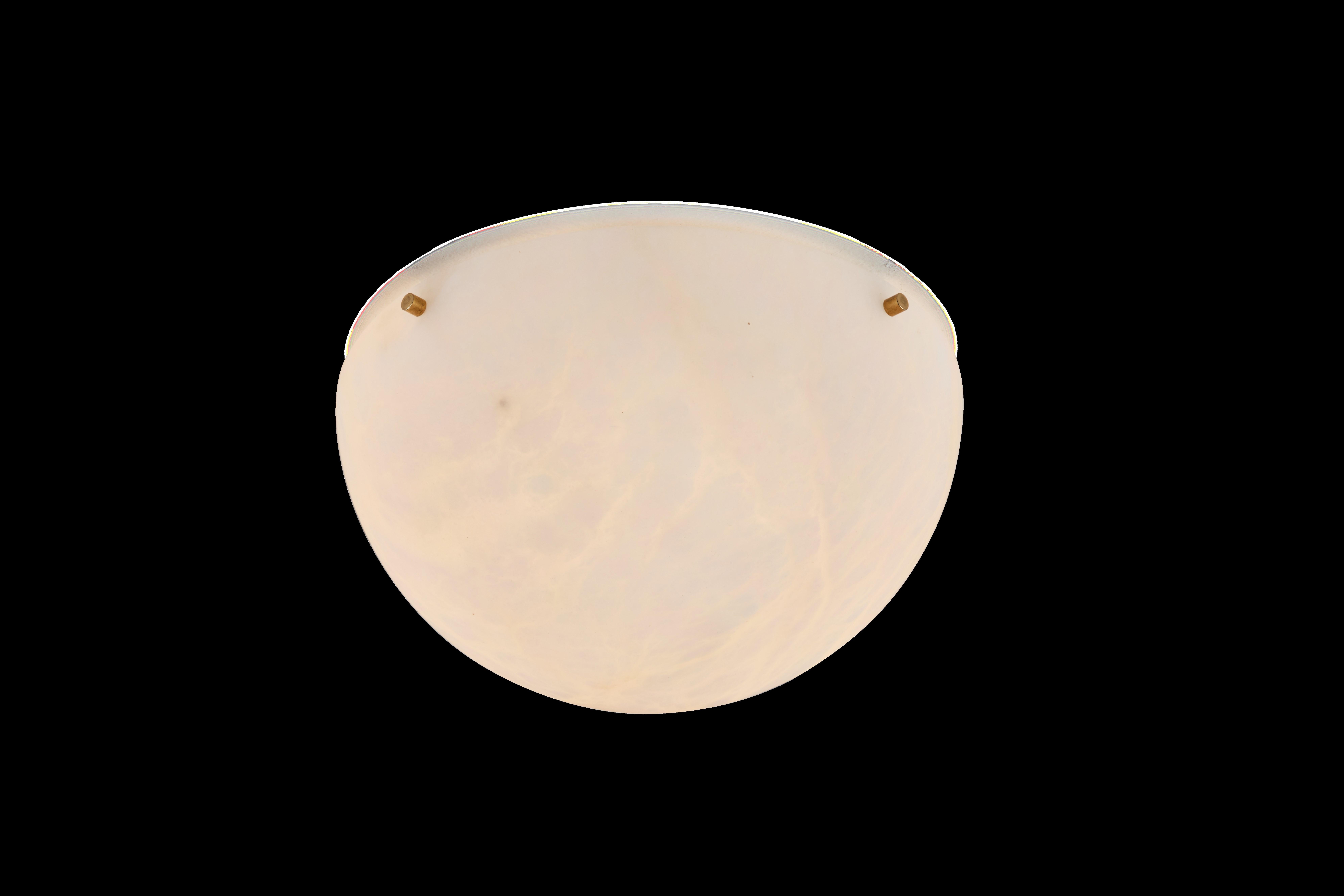 Modern Alabaster and Brass Moon Light Sconce by Denis de La Mesiere 1