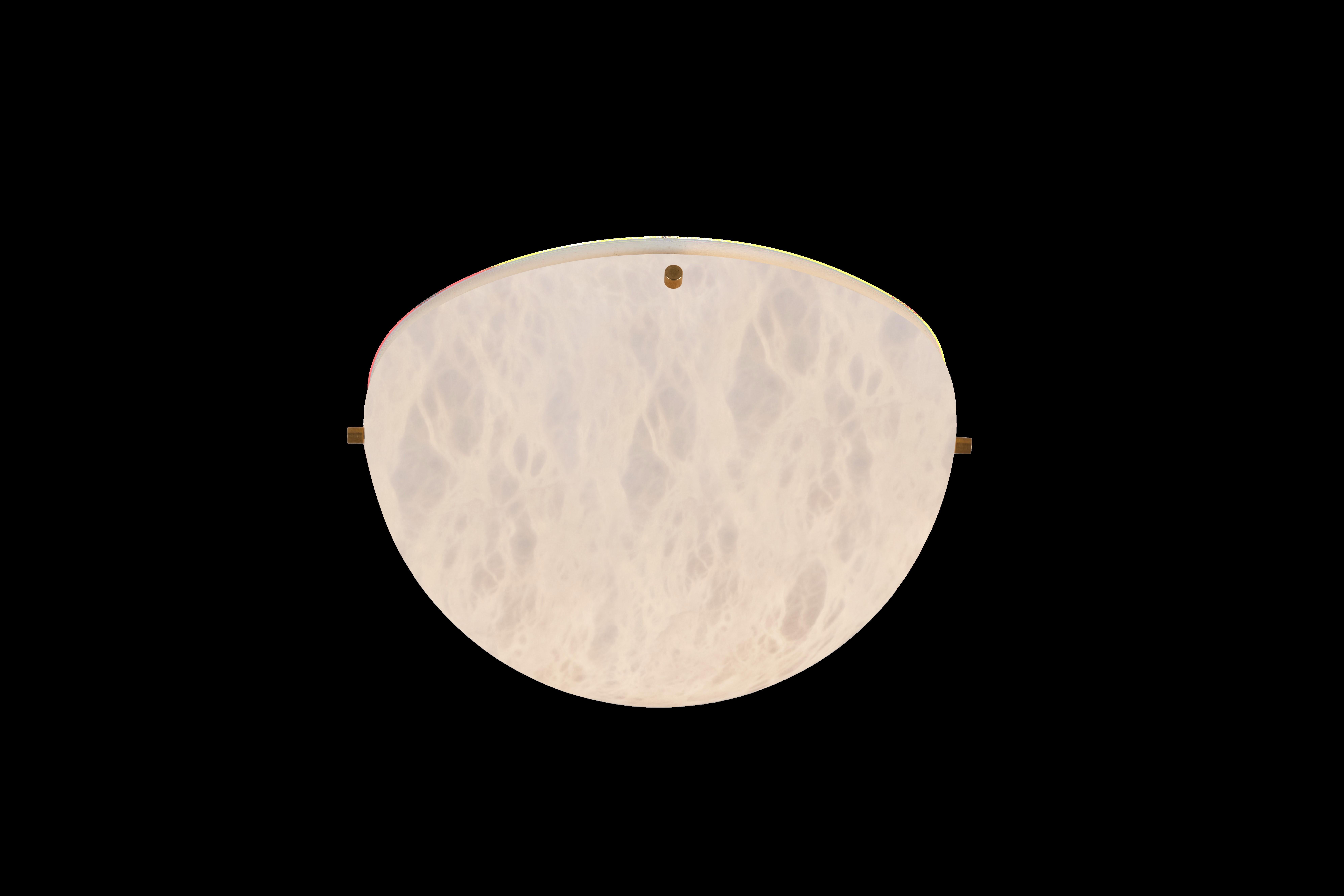 Modern Alabaster and Brass Moon Light Sconce by Denis de La Mesiere 3