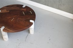 Modern Alabaster Coffee Table Nº1 Claro Walnut Slab by Swell Studio