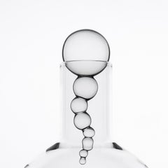 Modernes Alchemica mundgeblasenes transparentes Glas Likörflasche Simone Crestani