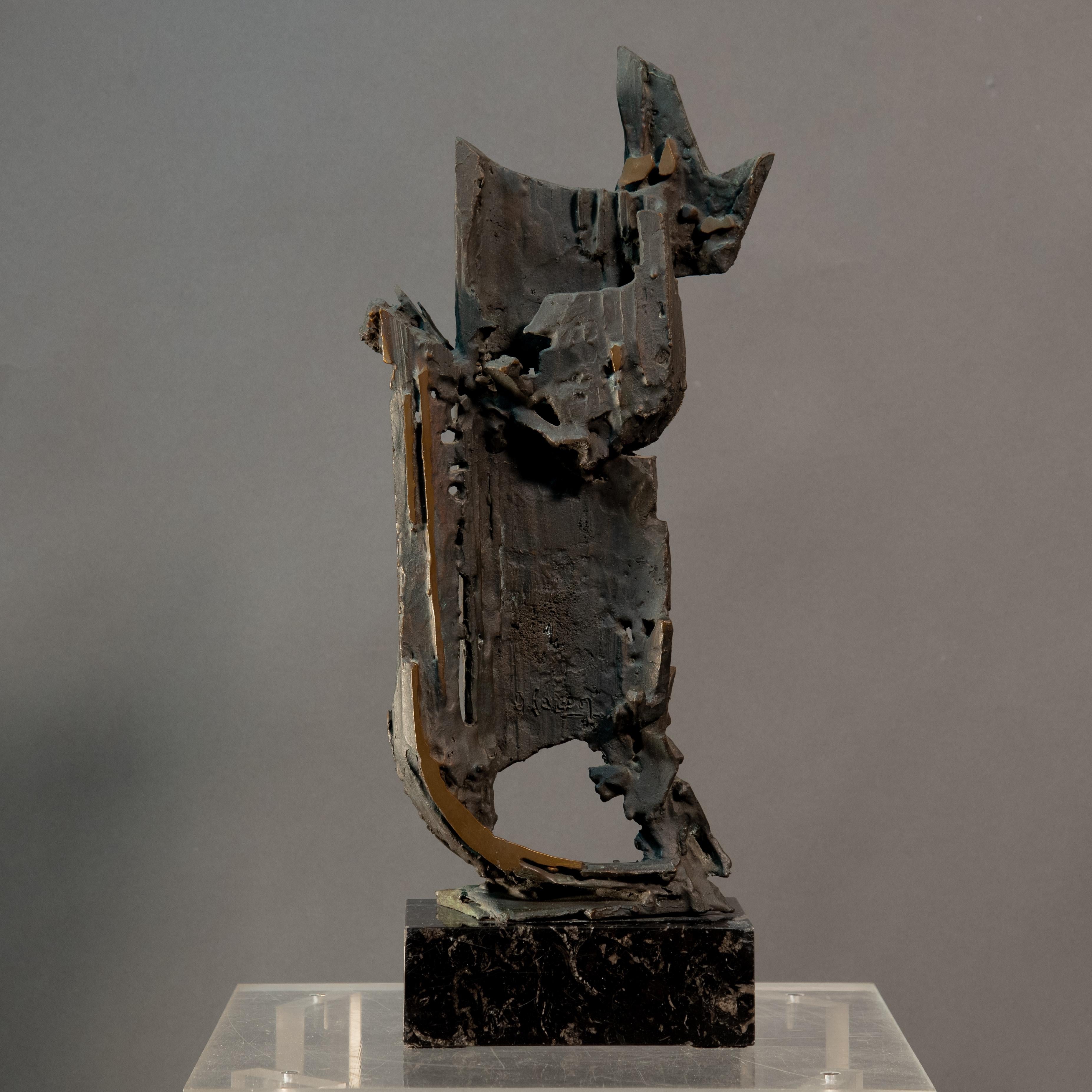 Modern Aldo Caron Signed Abstract Bronze Sculpture 4