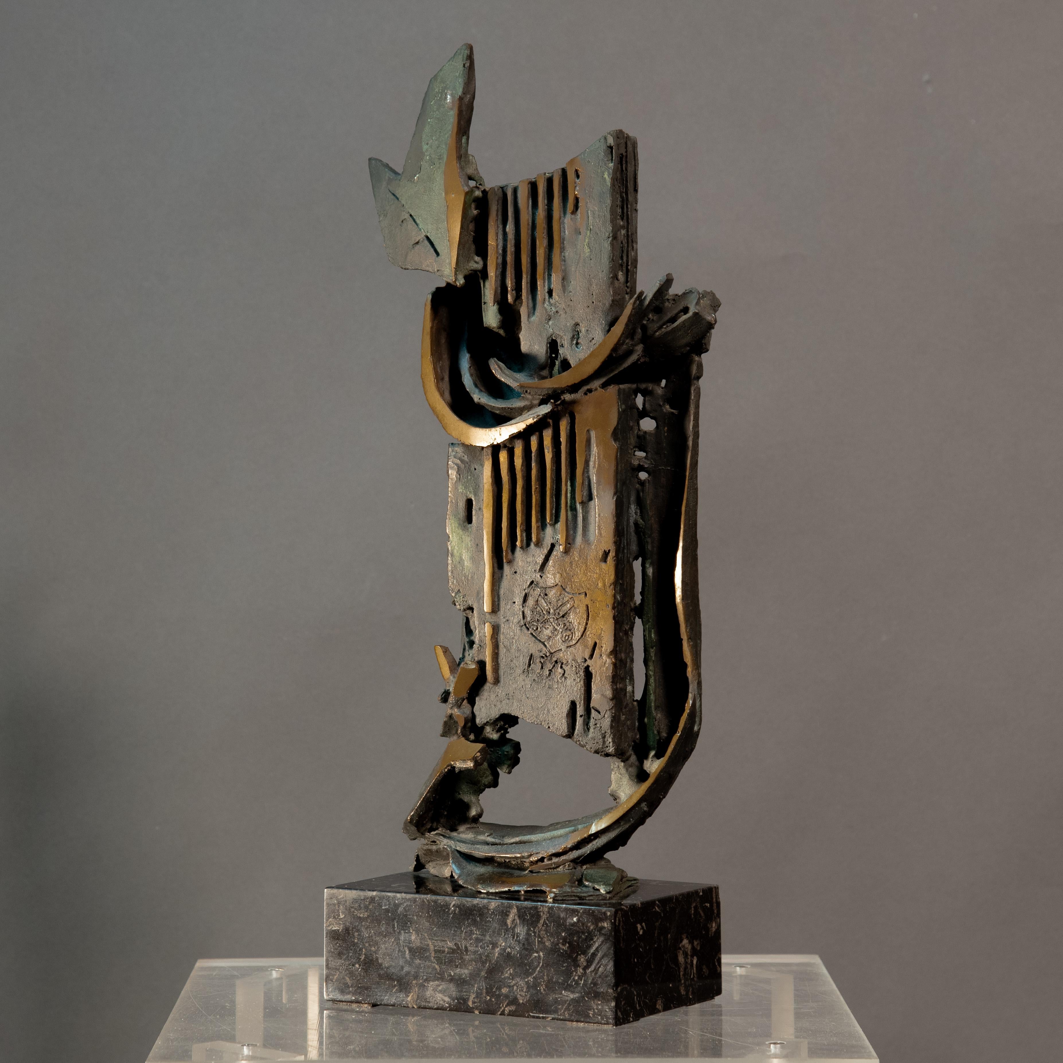 Modern Aldo Caron Signed Abstract Bronze Sculpture 7