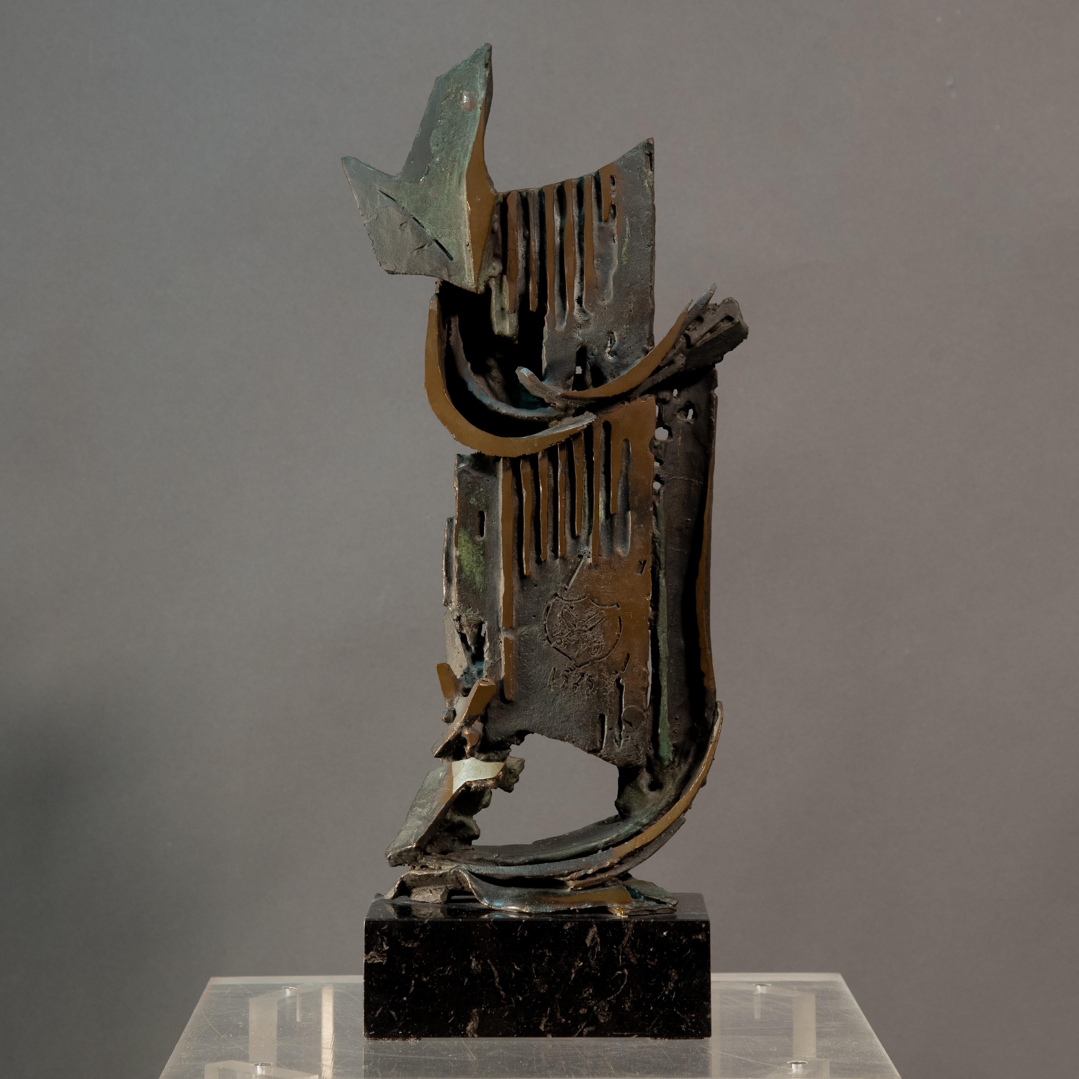 Modern Aldo Caron Signed Abstract Bronze Sculpture 8