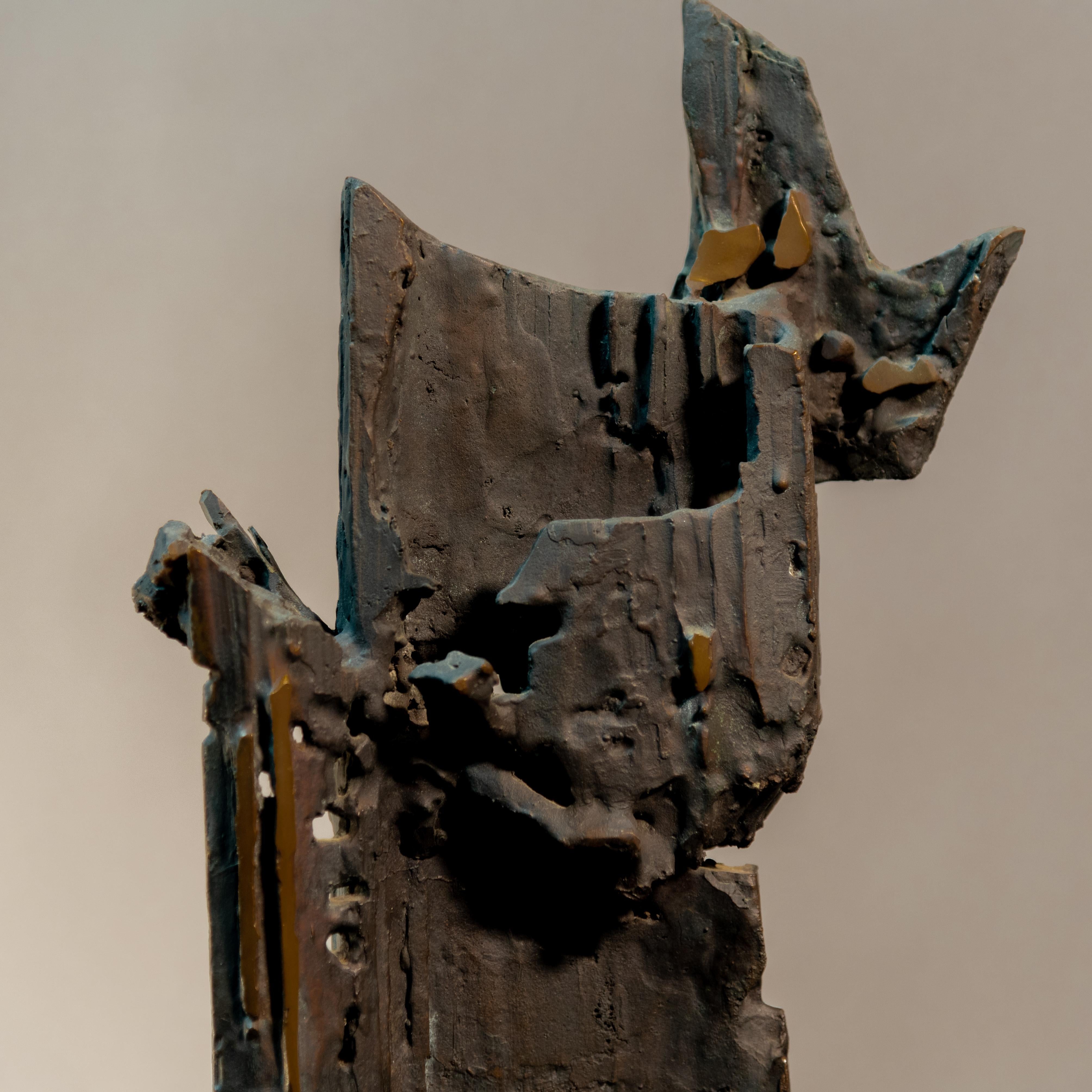 Modern Aldo Caron Signed Abstract Bronze Sculpture 2