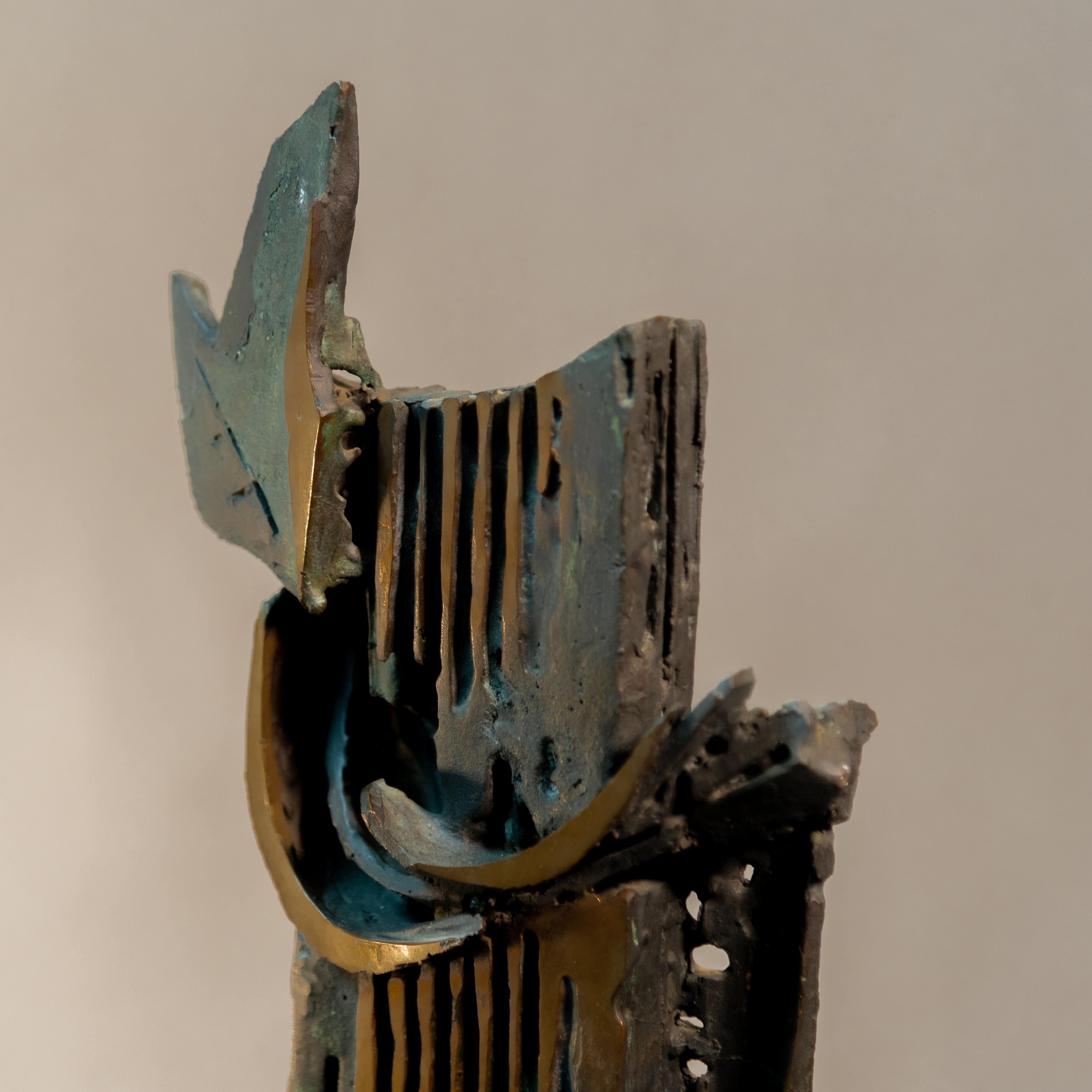 Modern Aldo Caron Signed Abstract Bronze Sculpture 3