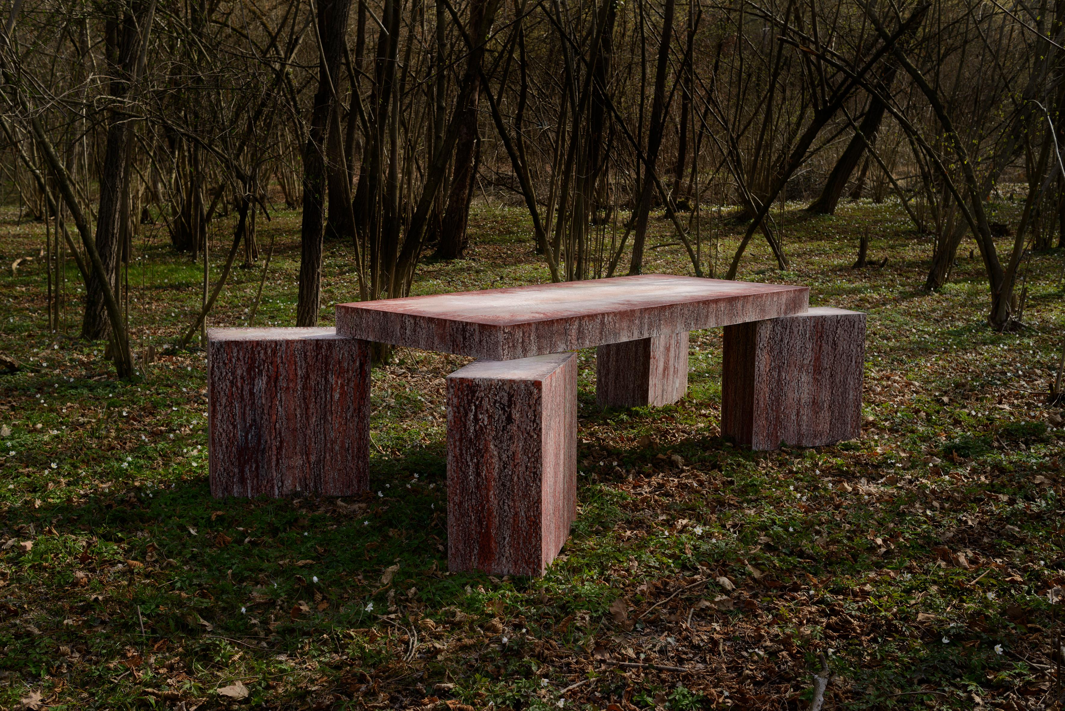 Silicone Table de salle à manger moderne Alessandro Ciffo pour Dilmos effet bois siliconé pour l'extérieur en vente