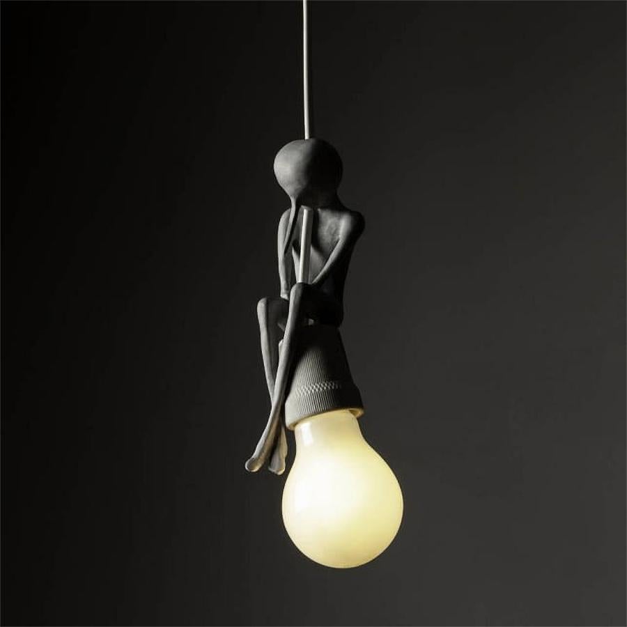 Italian Modern Alex Pinna for Dilmos Pendent Light Aluminium Cast Sculpture LED  For Sale