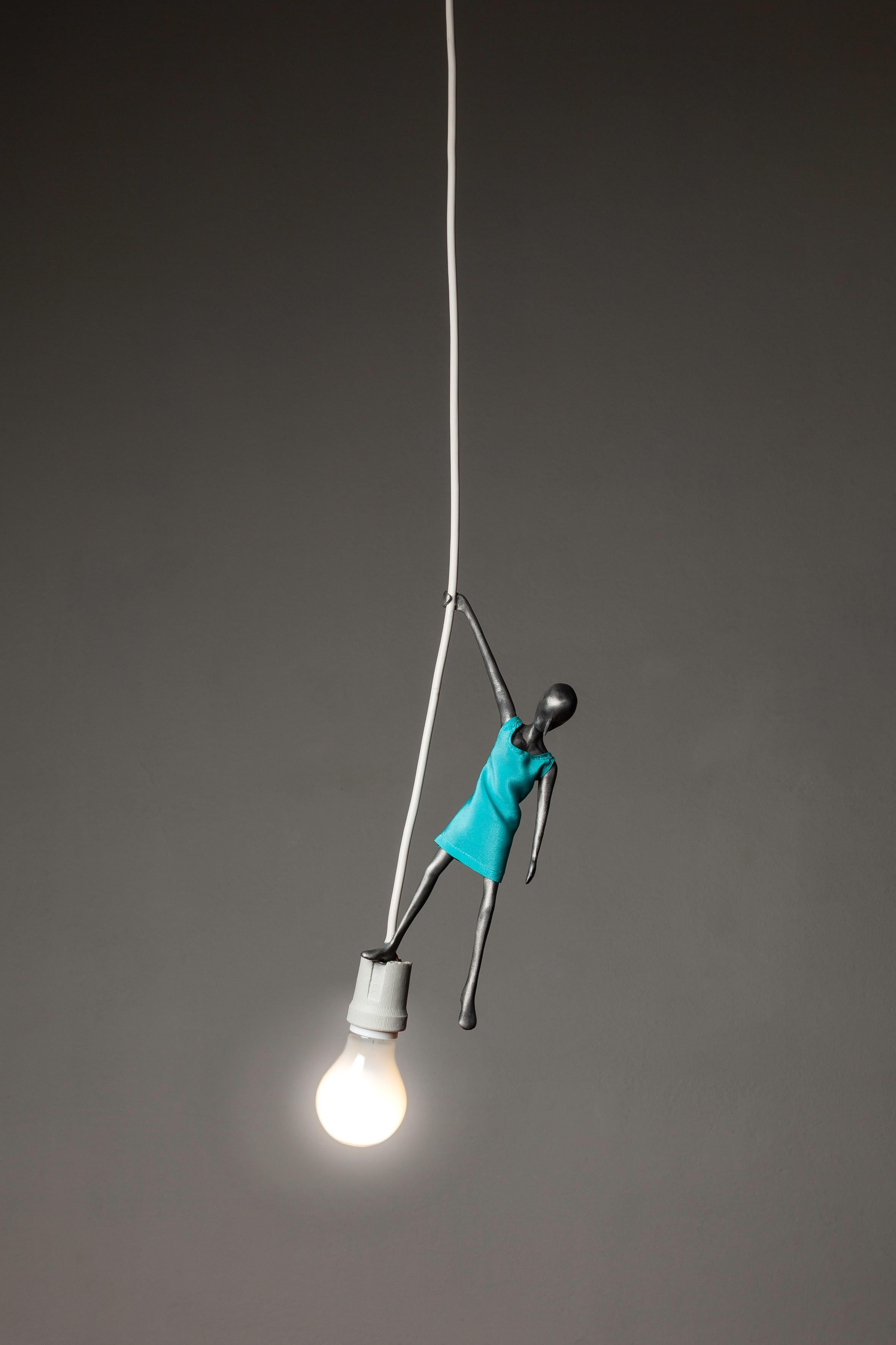 Italian Modern Alex Pinna for Dilmos Pendent Light Aluminium Cast Sculpture LED For Sale