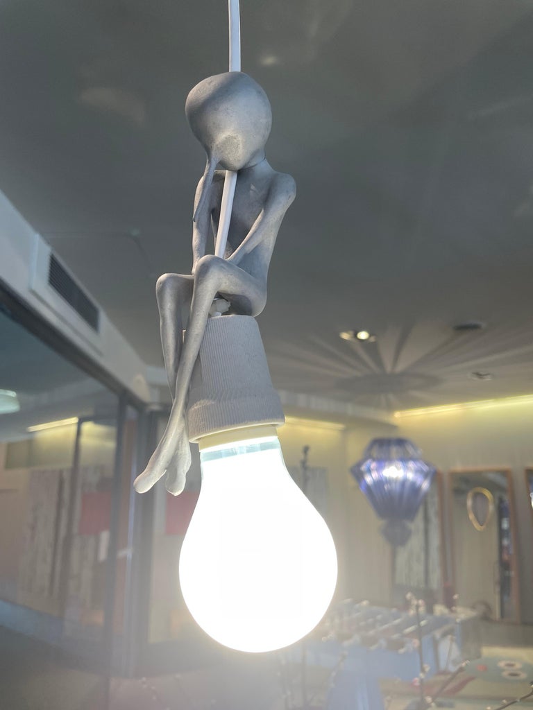 Contemporary Modern Alex Pinna for Dilmos Pendent Light Aluminium Cast Sculpture LED  For Sale