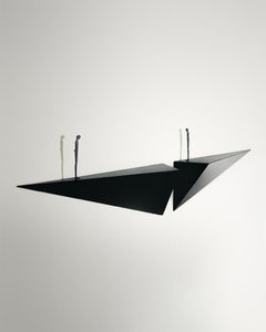 Modern Alex Pinna for Dilmos Shelf Suspended Console Patinated Waxed Metal