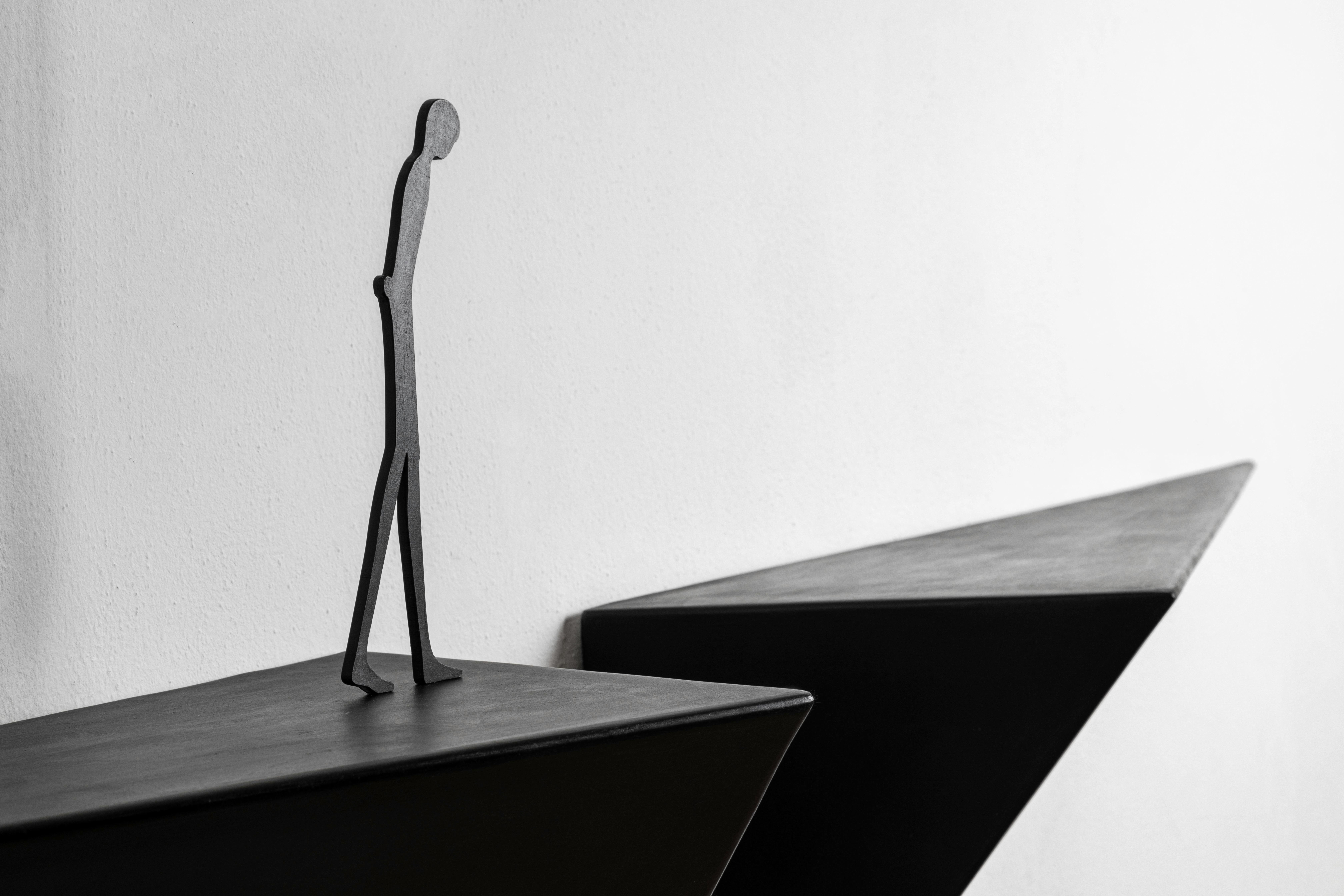 Modern Alex Pinna for Dilmos Shelf Suspended Console Patinated Waxed Metal In New Condition For Sale In Milan, IT