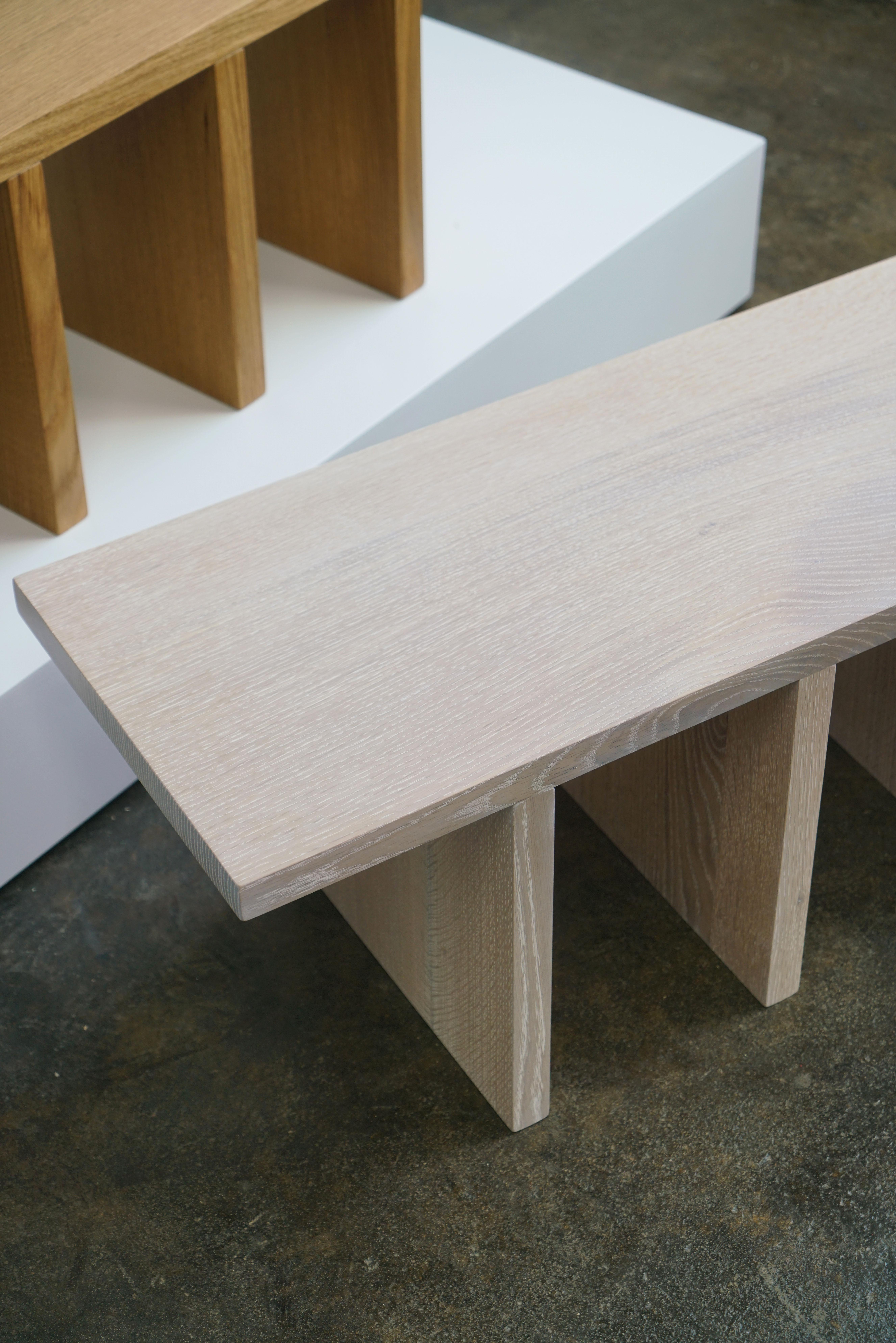 Contemporary Modern Alexander Bench in Oak by Last Workshop, Custom Options For Sale