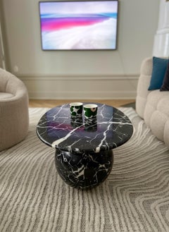 Table basse moderne en marbre noir Alexander - Table d'appoint en marbre - Table d'appoint