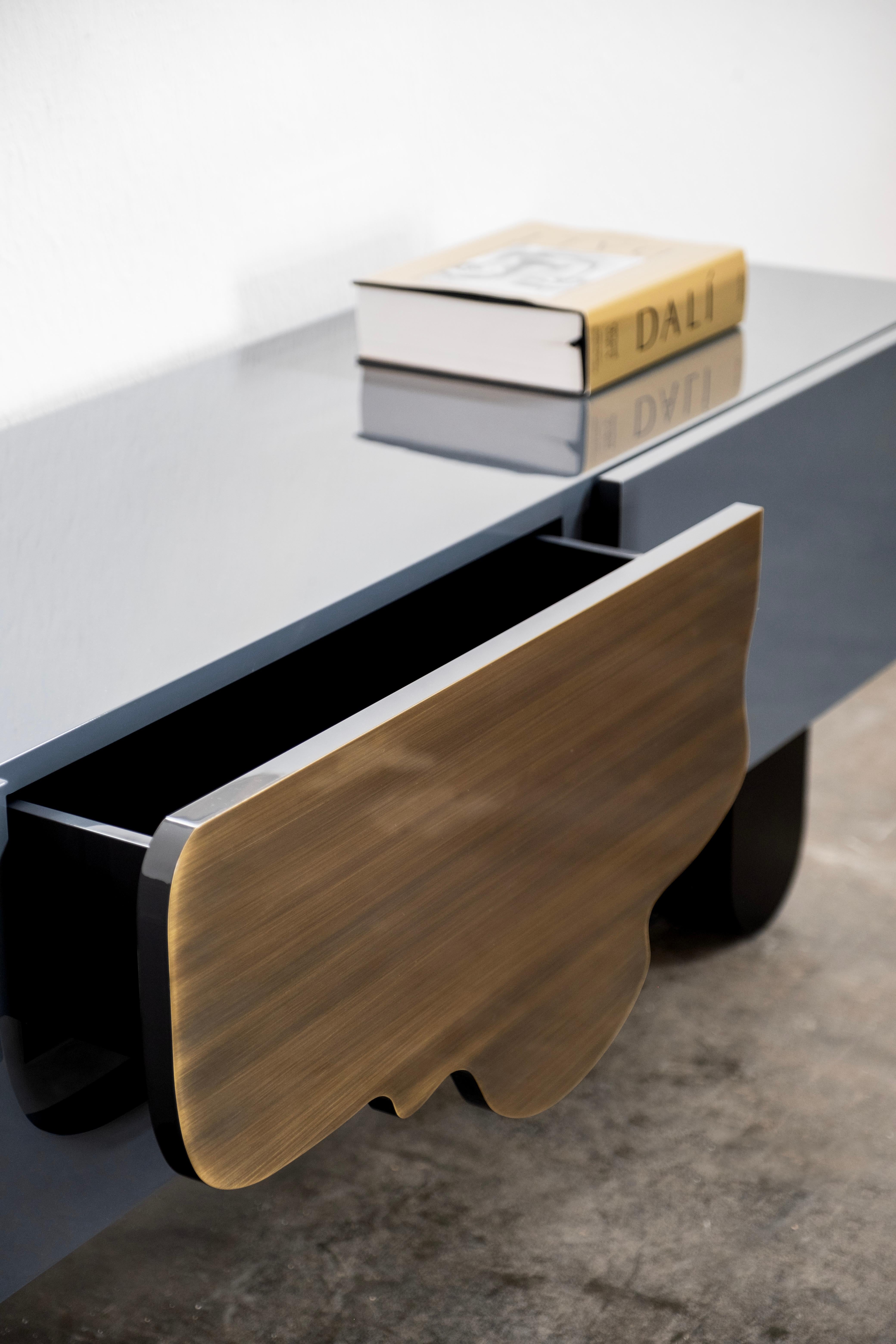 Portuguese Modern Alma Console Table, Brass, Handmade in Portugal by Greenapple For Sale