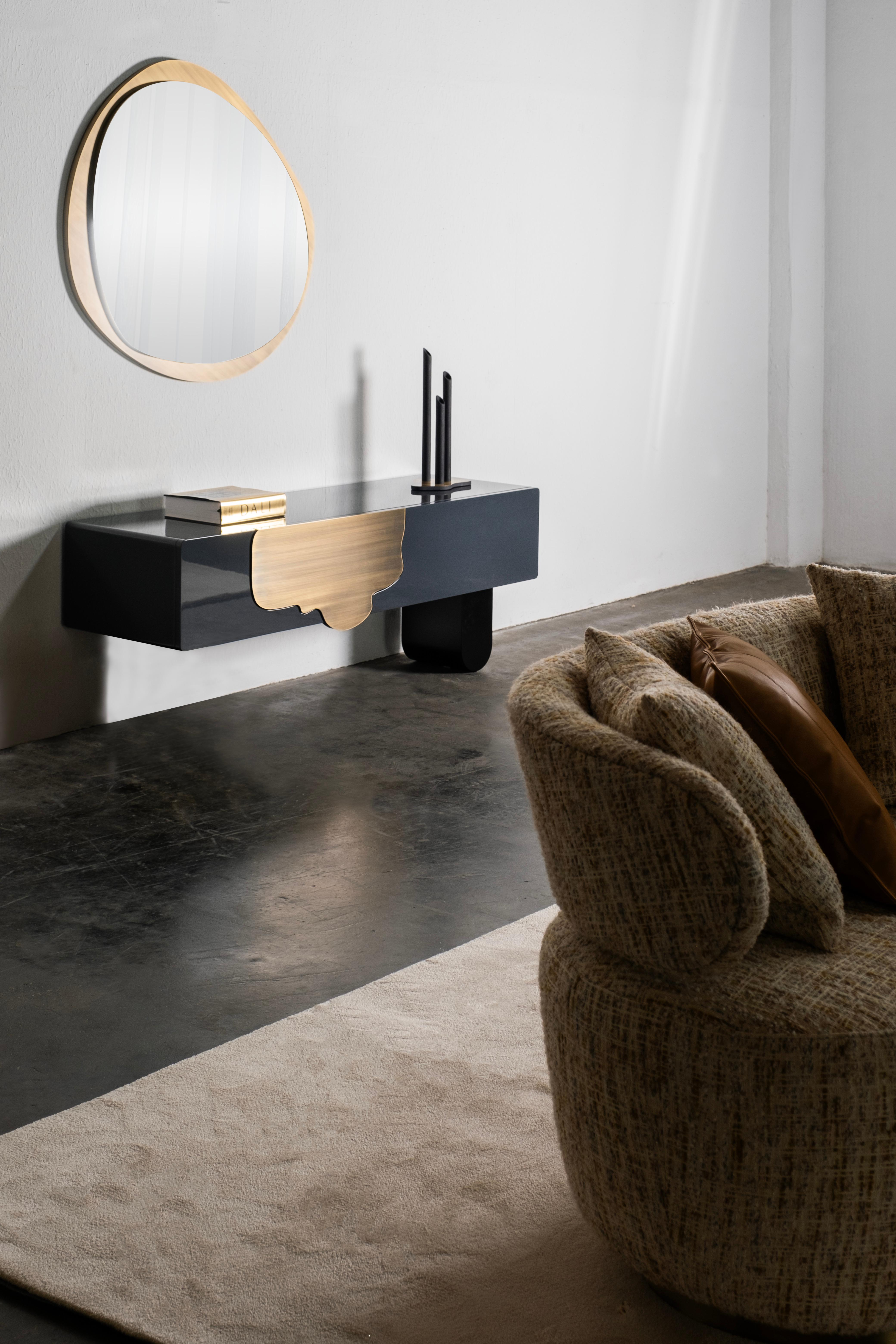 Modern Alma Console Table, Brass, Handmade in Portugal by Greenapple For Sale 9