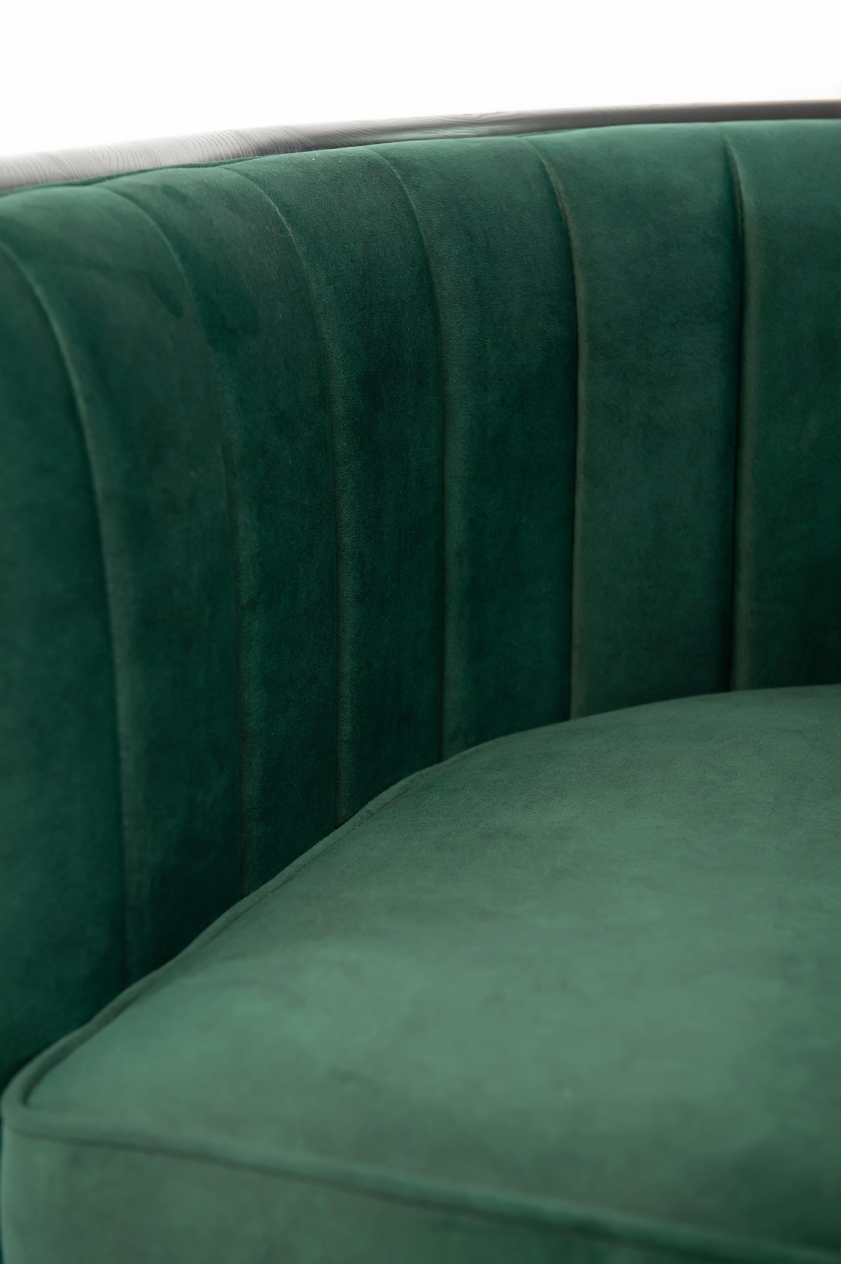Modern Alton Wood Emerald Black Armchair For Sale 10