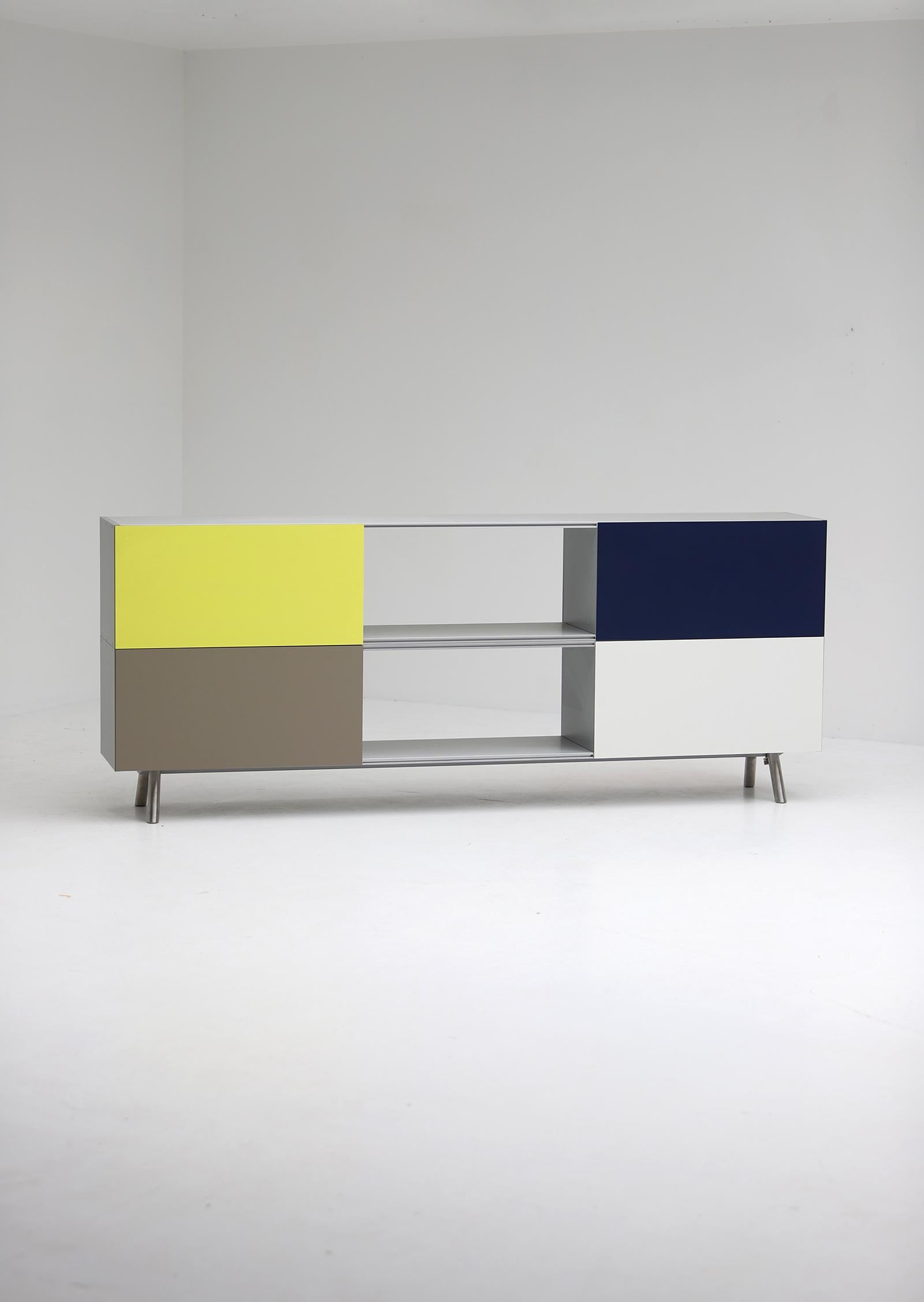 Decorative sideboard named ’ Kast’ by the hand of Belgian interior architect and furniture designer Maarten Van Severen. It was produced by Vitra in 2005 and unfortunately one of the last designs Van Severen ever designed. Van Severen came from an