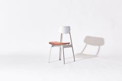 Modern Aluminum Dining Chair With Leather Seat Cushion by KLEIN