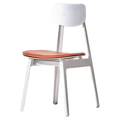 Modern Aluminum Dining Chair With Leather Seat Cushion by KLEIN