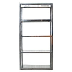 Modern Aluminum Five Shelf Etagere Bookcase