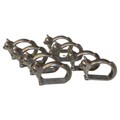 Anneaux de serviette modernes en aluminium Chat Lot de huit (8)