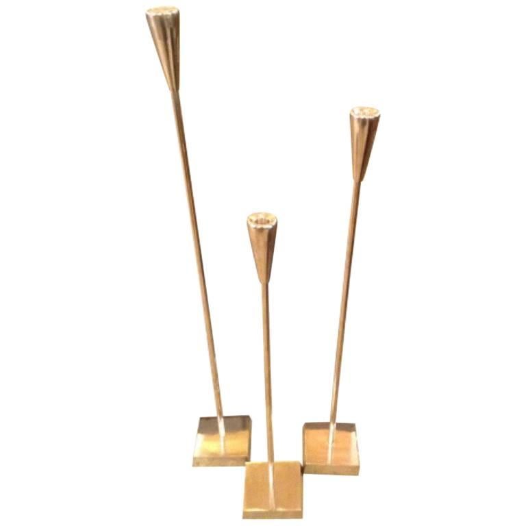 Modern Aluminum Tiered Floor Candlesticks For Sale