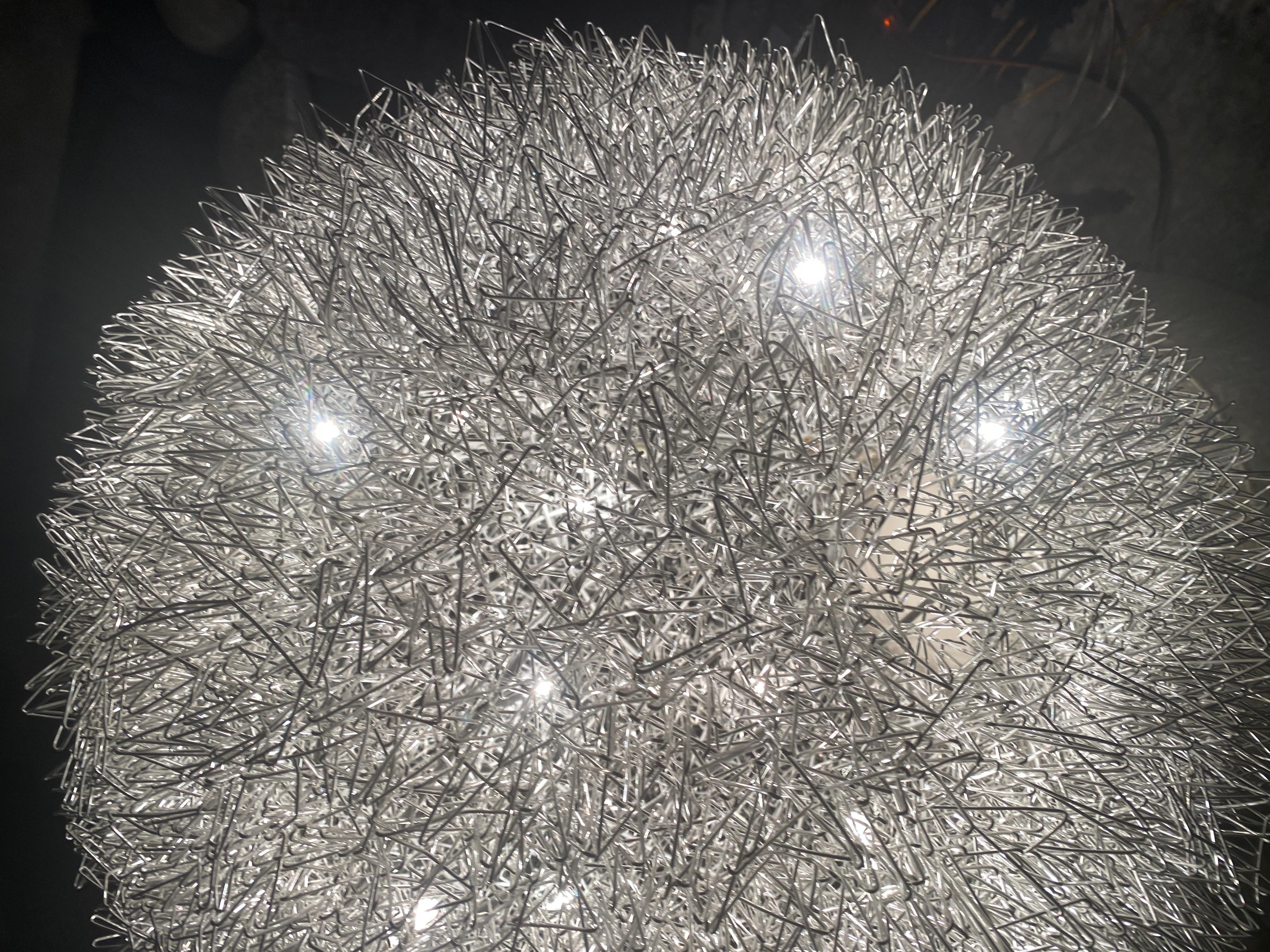 Modern Aluminum Wire Sphere Sculpture Chandelier Lighting  For Sale 5