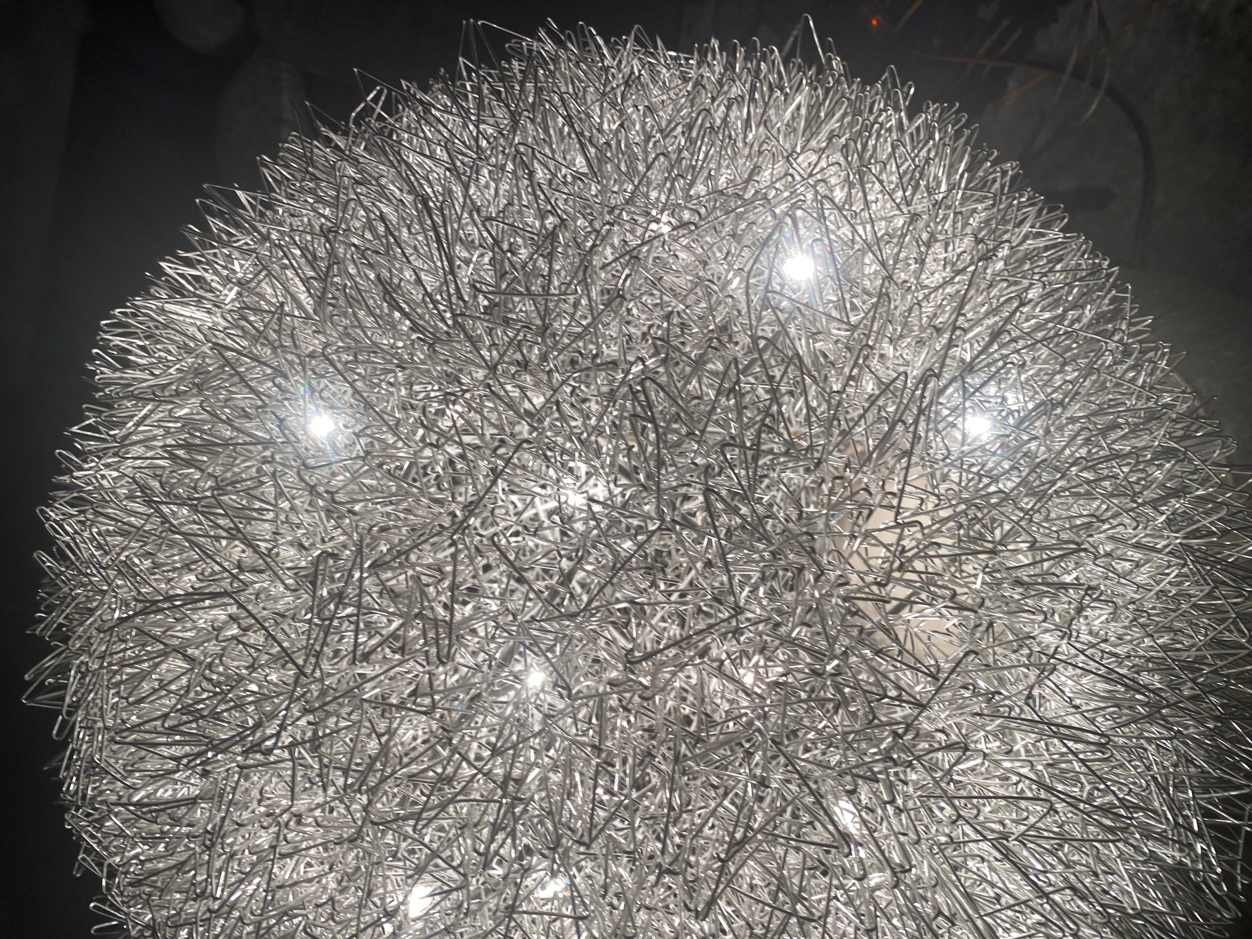 Modern Aluminum Wire Sphere Sculpture Chandelier Lighting For Sale 7