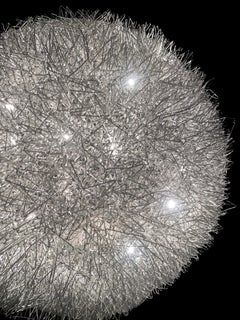 Modern Aluminum Wire Sphere Sculpture Chandelier Lighting