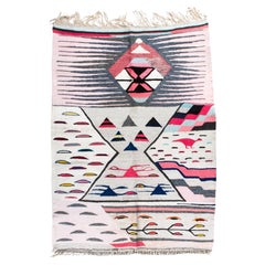 Modern Amazigh Boucharouite rug, Bohemian Style Recycled Rug, In Stock