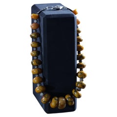 Modern Amber and Silver Berber Bead Necklace
