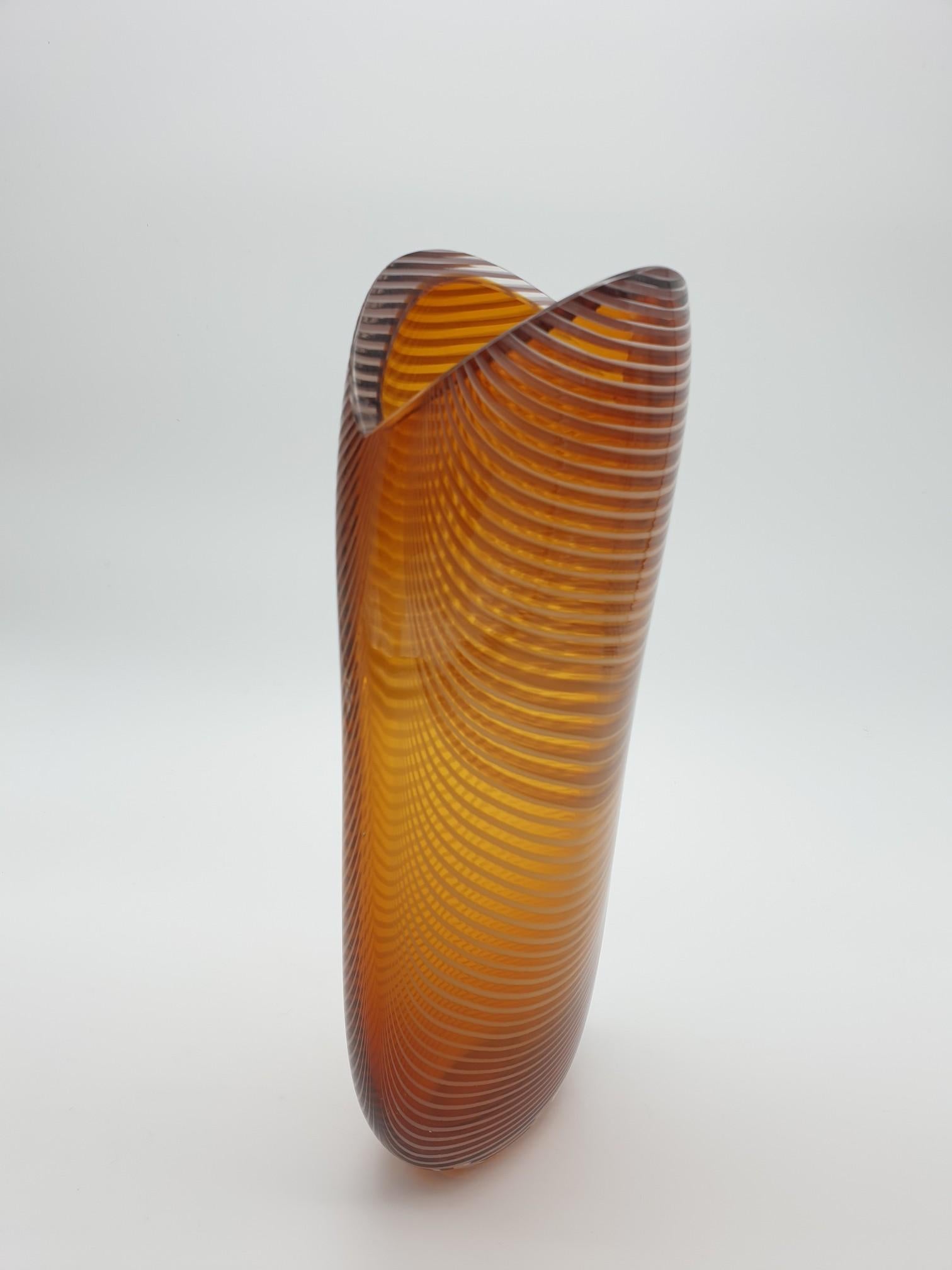 Modern Amber Murano Glass Vase, 