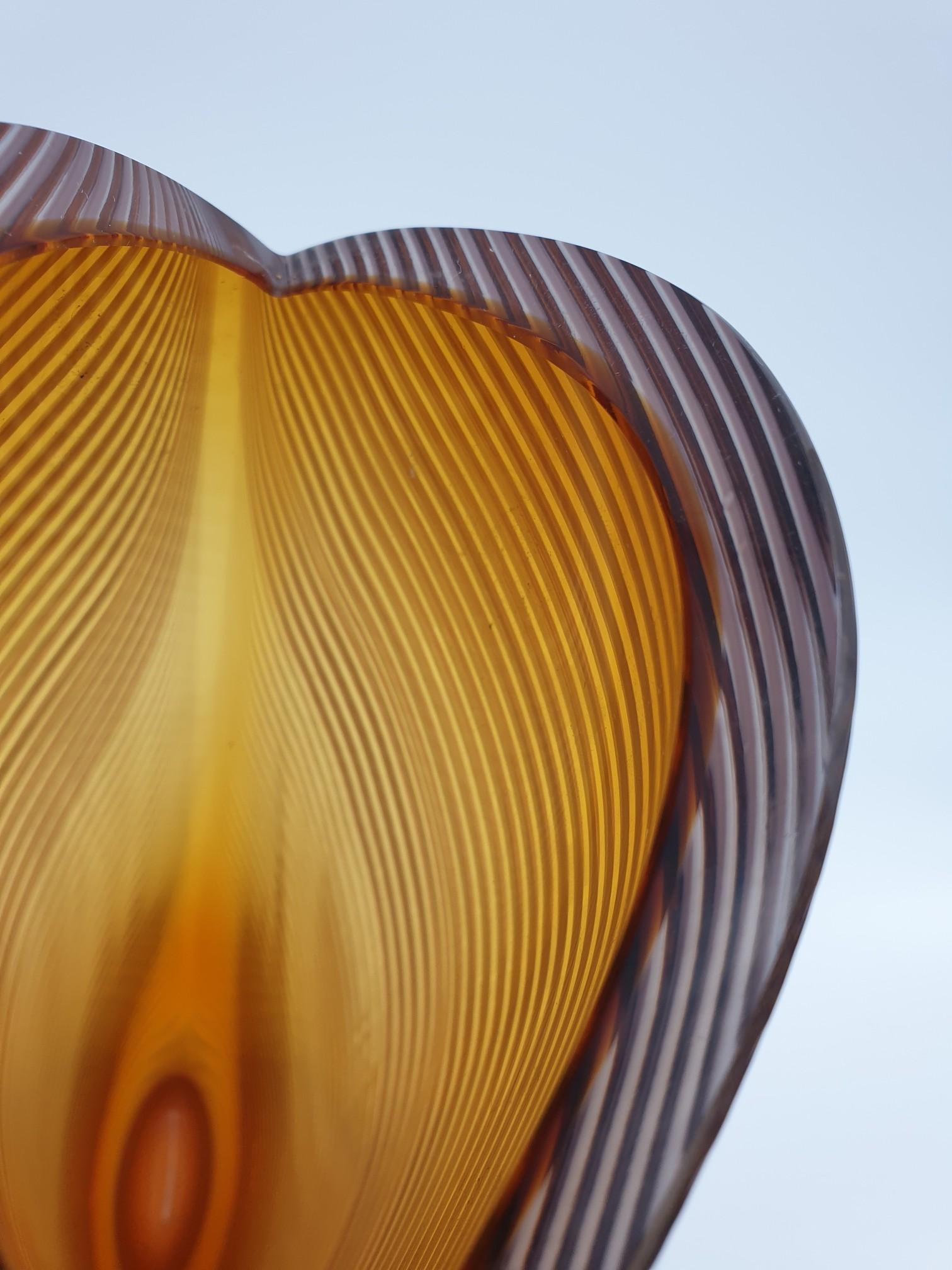 20th Century Modern Amber Murano Glass Vase, 