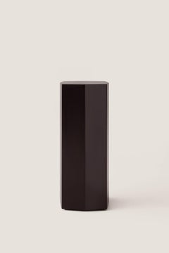Modern Ame II Geometric Pedestal in Dark Chocolate Lacquered MDF by Zoe Wolker
