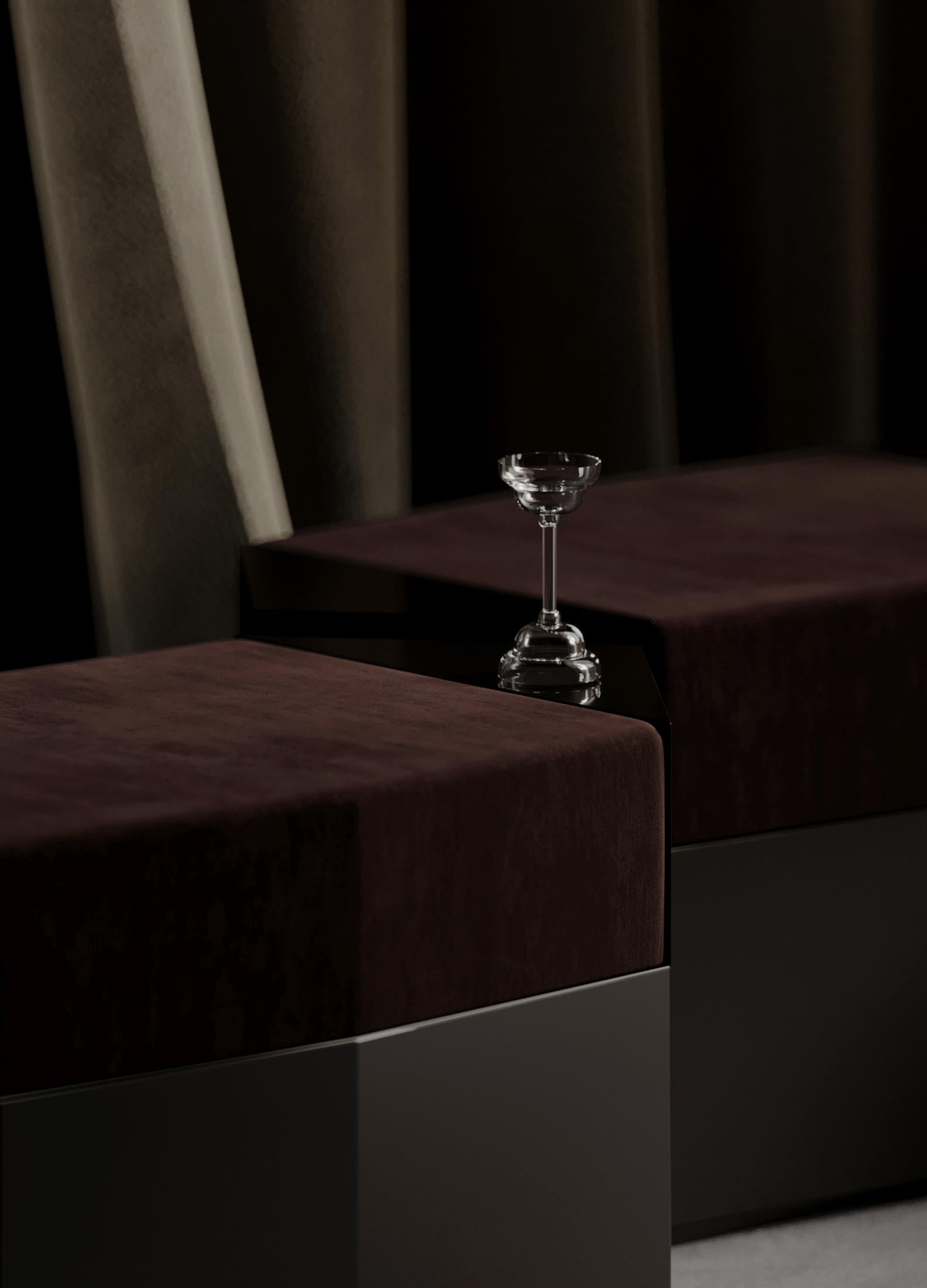 Mesa de centro moderna Ame III de MDF lacado en chocolate oscuro by Zoe Wolker en venta 6