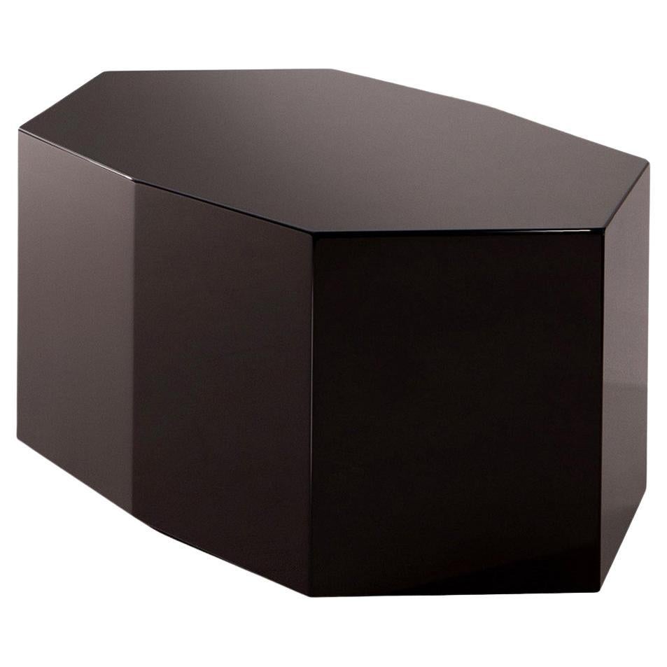 Mesa de centro moderna Ame III de MDF lacado en chocolate oscuro by Zoe Wolker en venta