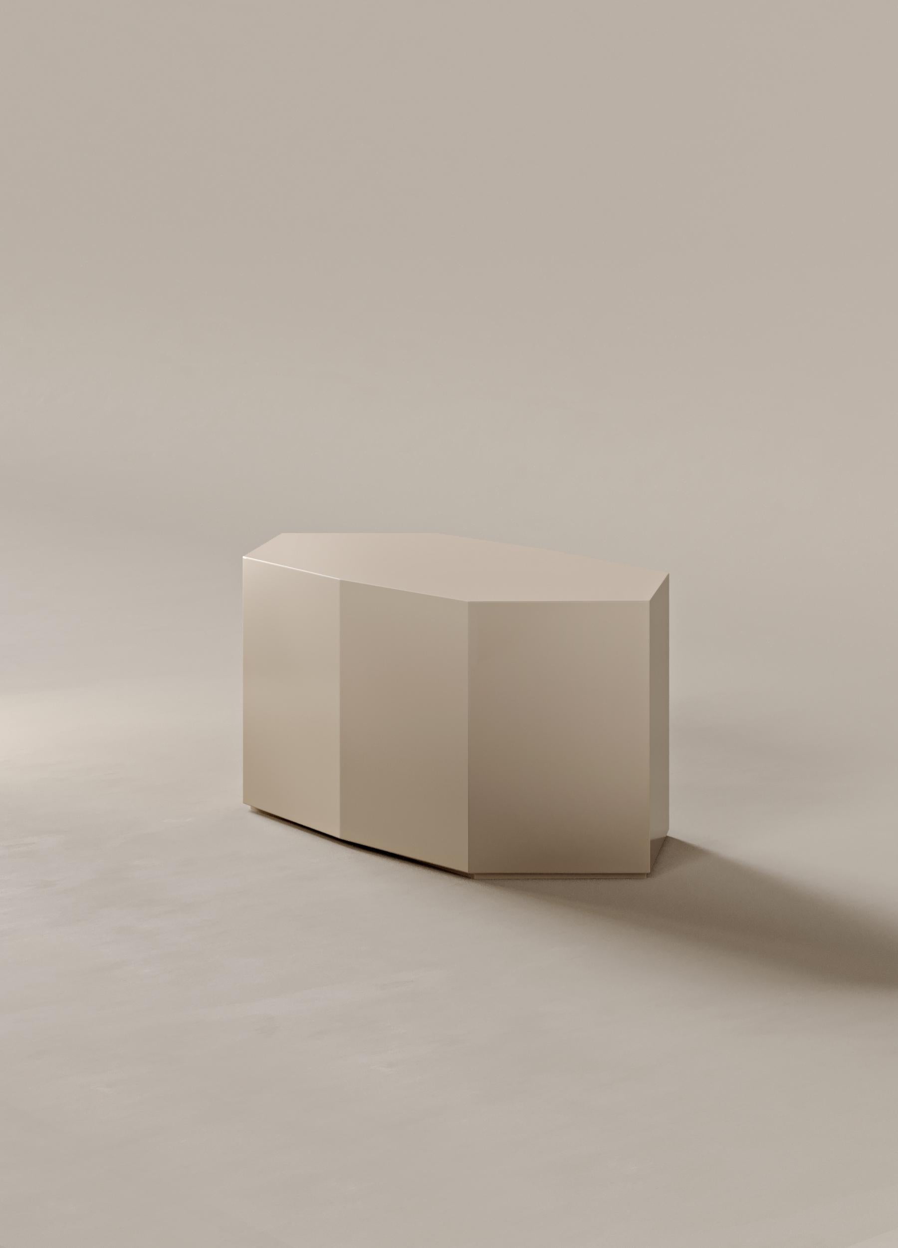 Modern Ame III Coffee Table / Stool in Ivory Lacquered MDF by Zoe Wolker (Moderne) im Angebot