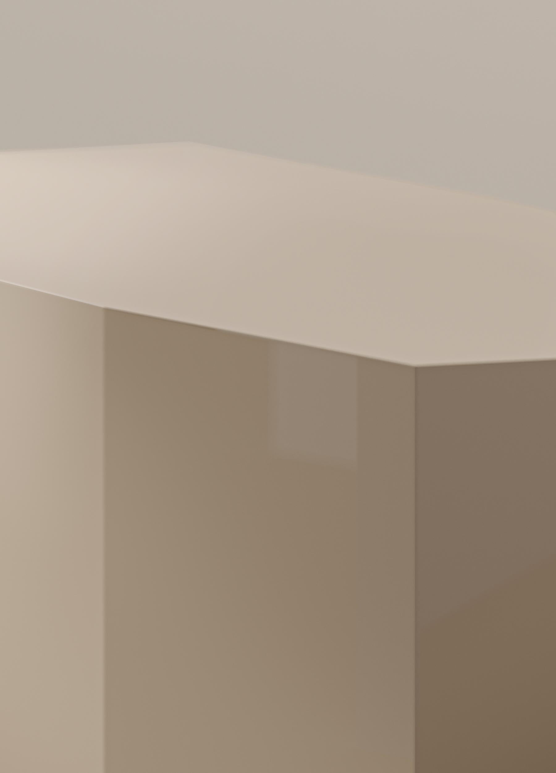 Modern Ame III Coffee Table / Stool in Ivory Lacquered MDF by Zoe Wolker (amerikanisch) im Angebot