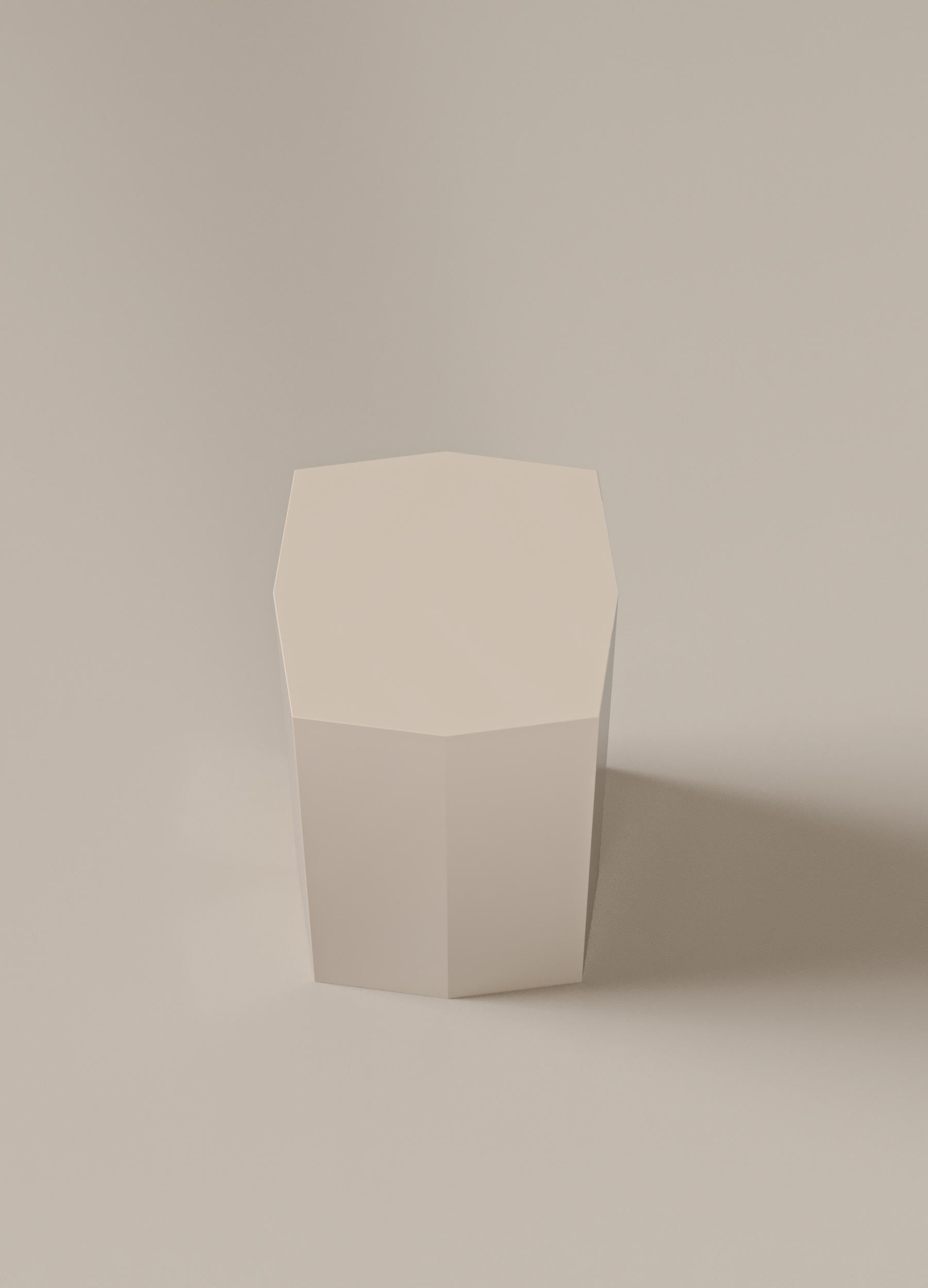 Modern Ame III Coffee Table / Stool in Ivory Lacquered MDF by Zoe Wolker im Zustand „Neu“ im Angebot in New York, NY