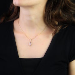 Modern Amethyst 18 Karat Yellow Gold Openwork Pendant
